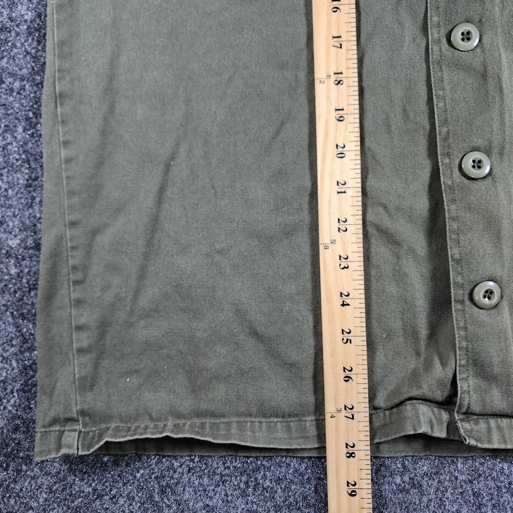 Rock & Roll Hall of Fame Mens Small Olive Green Military Patch Button Down Shirt - Picture 9 of 9